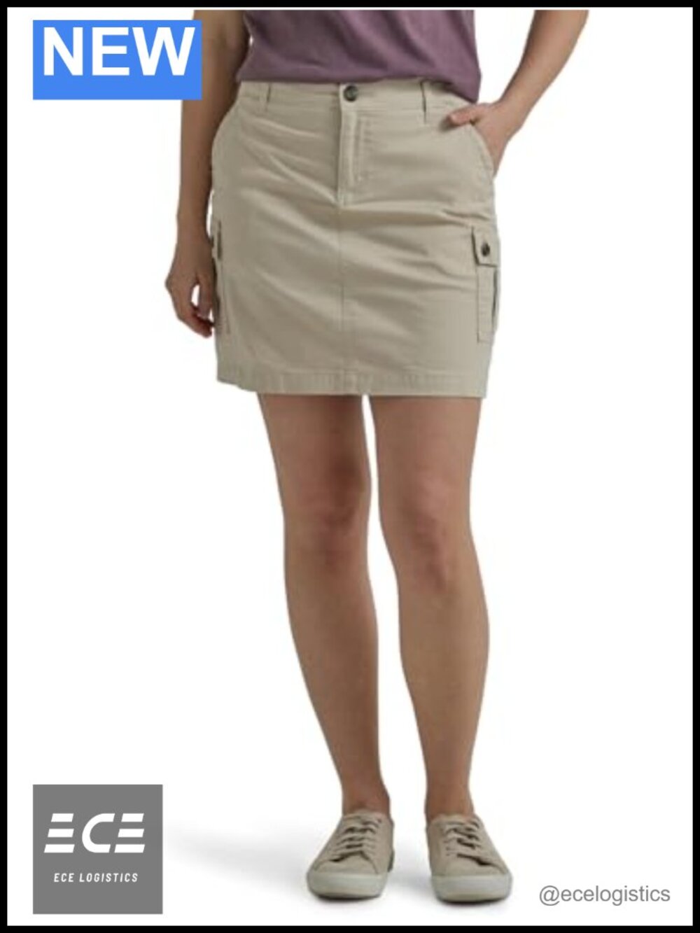 Cargo Skort with Flex-to-Go Comfort Waistband Stretch Built-in Shorts
